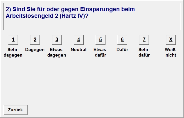 Likert-type questions about issue positions.