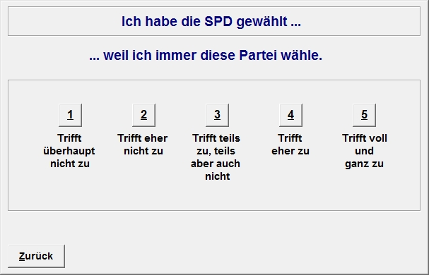 Rating of typical reasons.